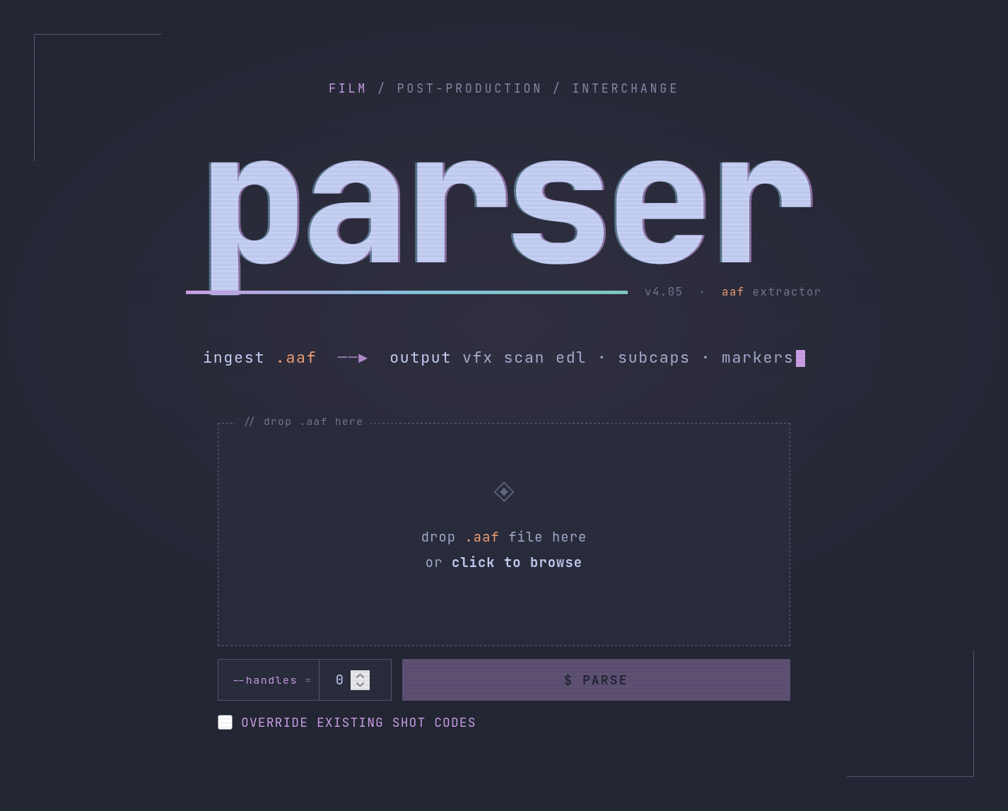 parser main window